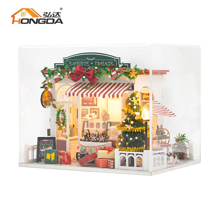 Christmas Dollhouse With Dust Cover